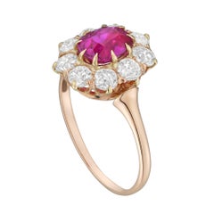 Bague édouardienne à rubis et diamants