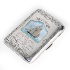 Edwardian Silver and Enamel Cheroot Case Belonging to Francis T. Cotton