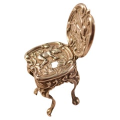 Miniature de fantaisie en argent de l'époque édouardienne  Chaise de style Queen Anne. Birmingham 1901