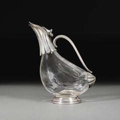 An Edwardian Zoomorphic Silver and Glass Duck Decanter