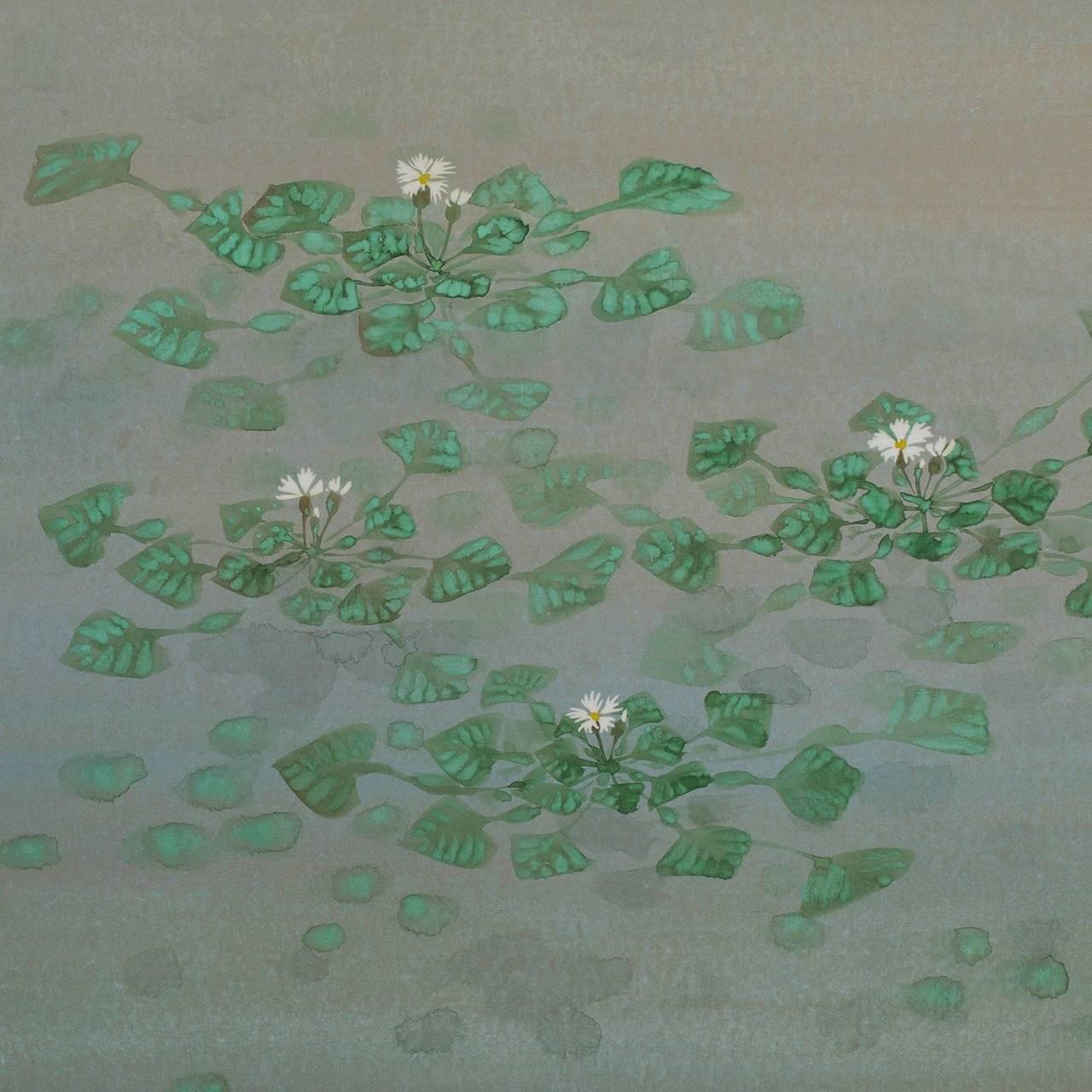„“Egrets Amongst Lotuses“ Japanischer Byobu-Raumteiler des frühen 20. Jahrhunderts im Zustand „Gut“ in Chicago, IL