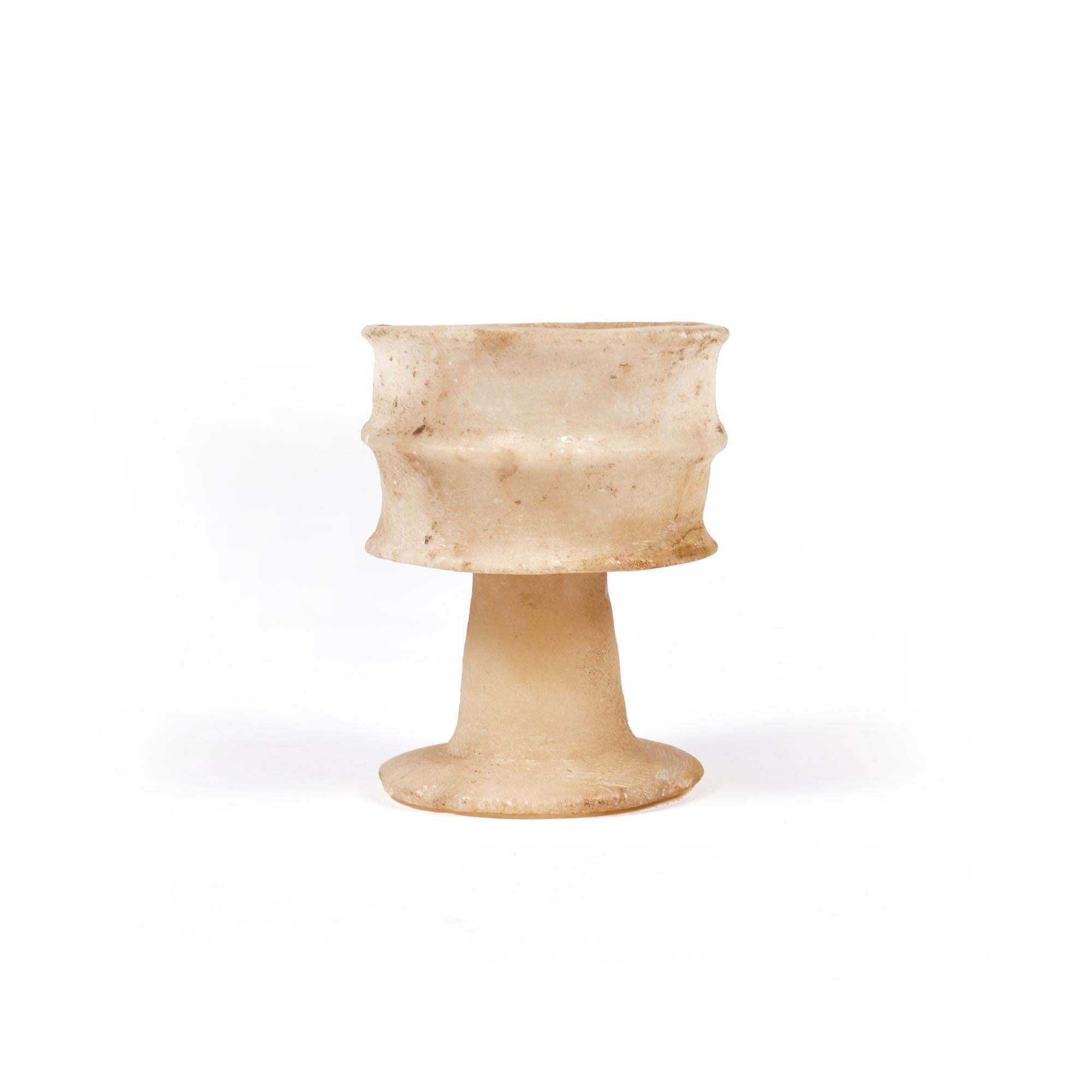 Alabaster An Egyptian alabaster ribbed cup, New Kingdom, 18th dynasty For Sale