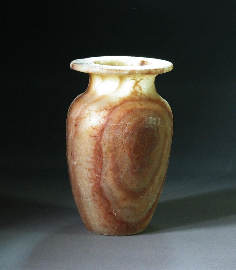 Egyptian Alabaster Vase in Antique Taste, 20th Century at 1stDibs