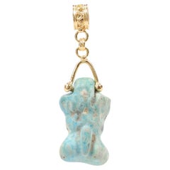An Egyptian Faience Blue Charm Pendant