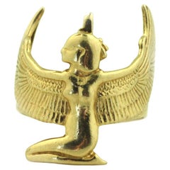 Bague de déesse égyptienne ISIS en or jaune 14 carats
