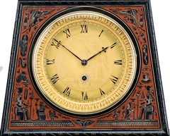 Egyptian Revival Bronze and Marble Mantel Clock by Webster, London, 1865
