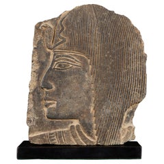 An Egyptian Revival Carved Granite Fragment of Princess Sitamun