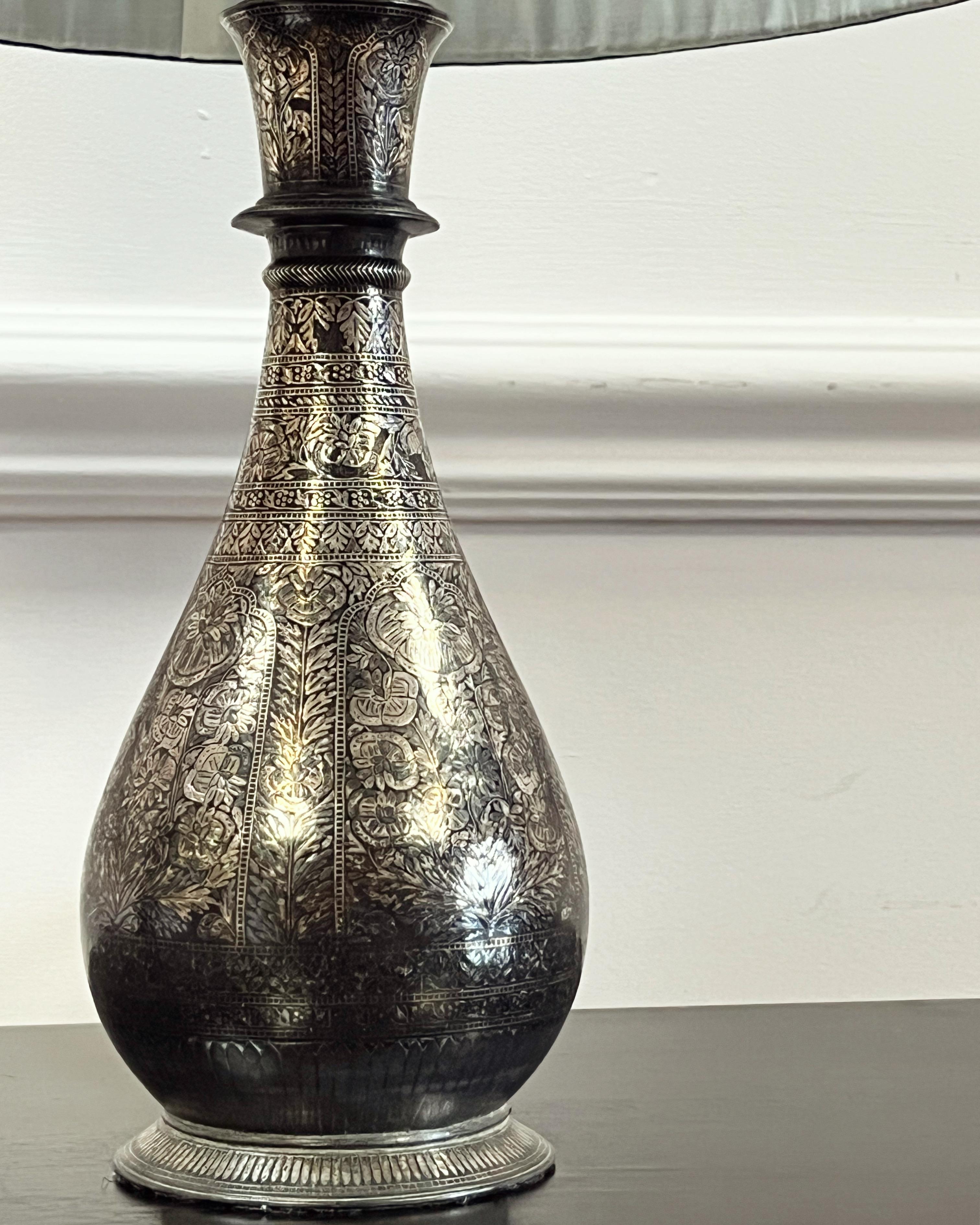 Polished 18th Century Bidri Lamp