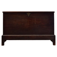 An eighteenth century mahogany coffer or blanket chest