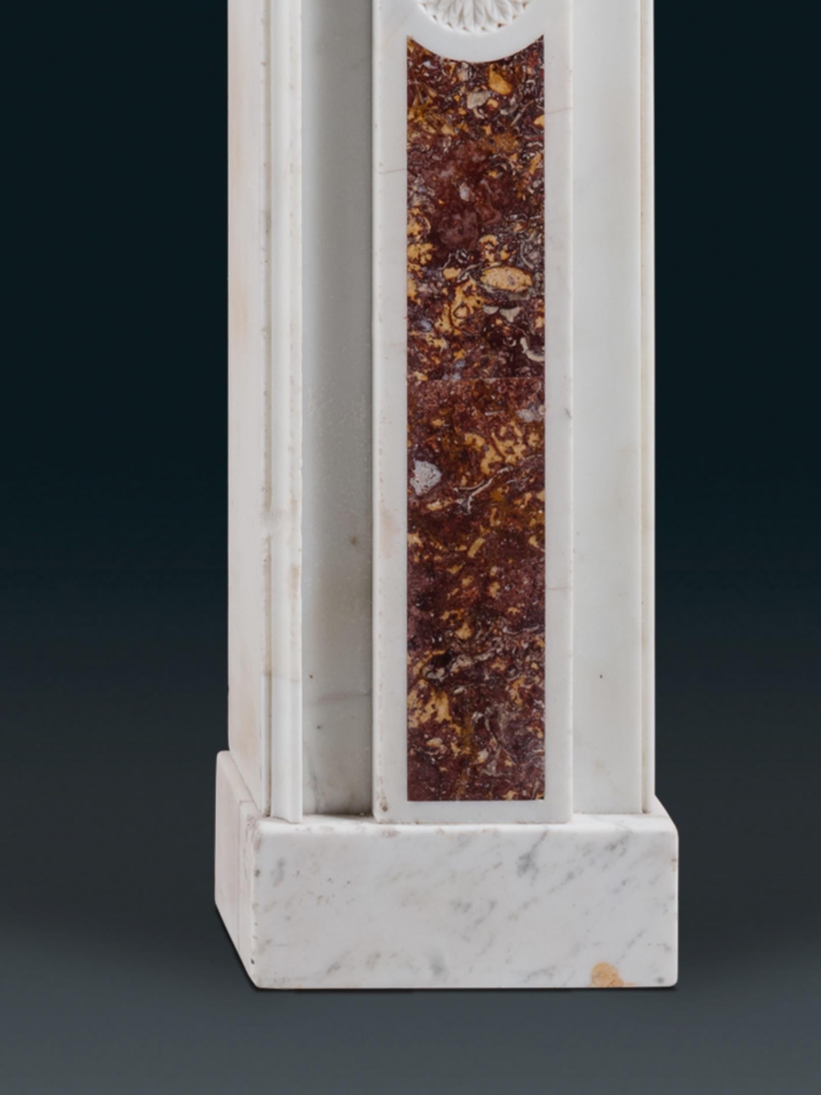An Eighteenth Century White Statuary and Brocatello Marble Chimneypiece For Sale 1