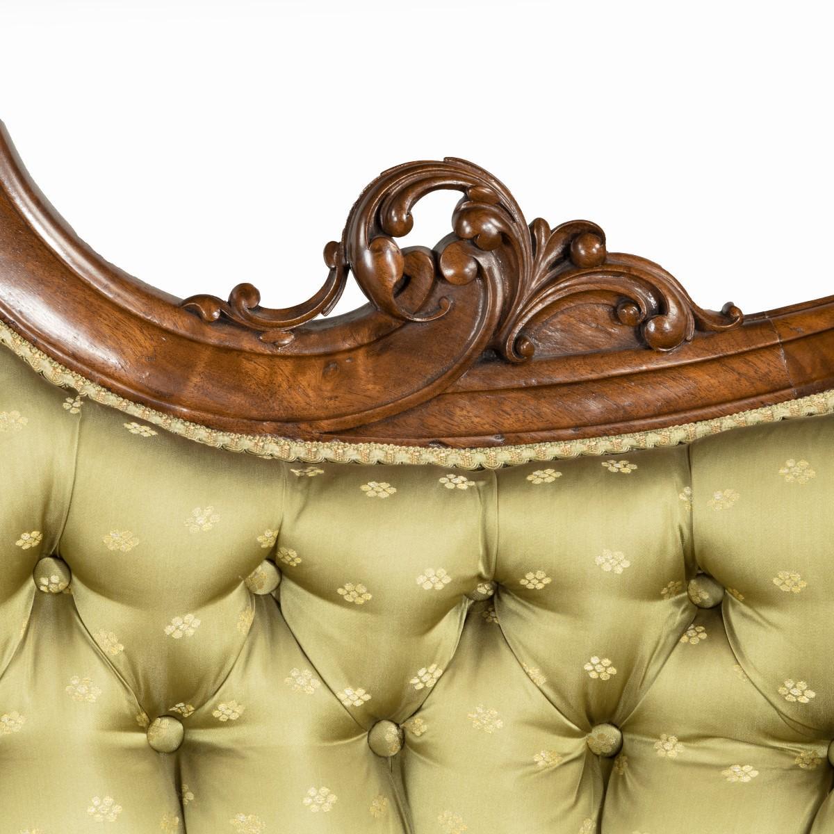 19th Century Elaborate Victorian Shaped Walnut Sofa For Sale