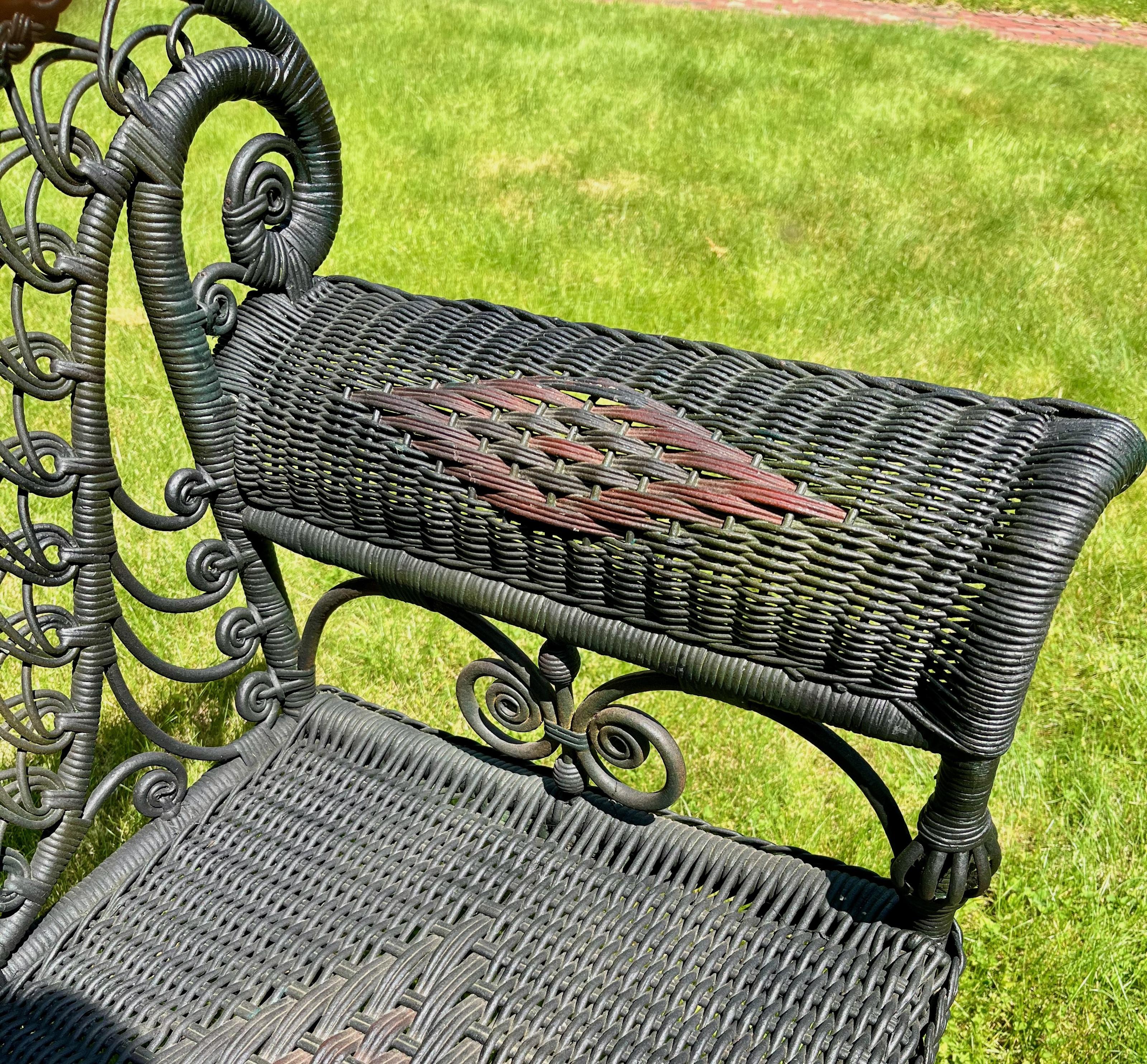 Chaise de réception en osier Bon état - En vente à Nashua, NH