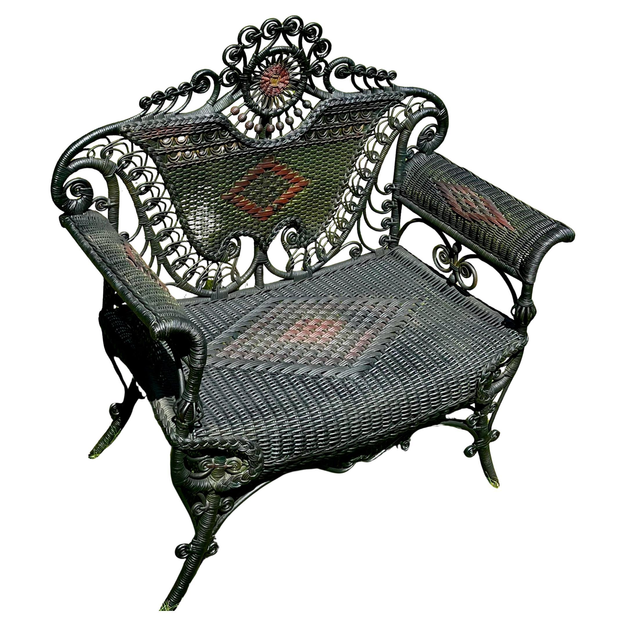 Fin du XIXe siècle Chaise de réception en osier en vente