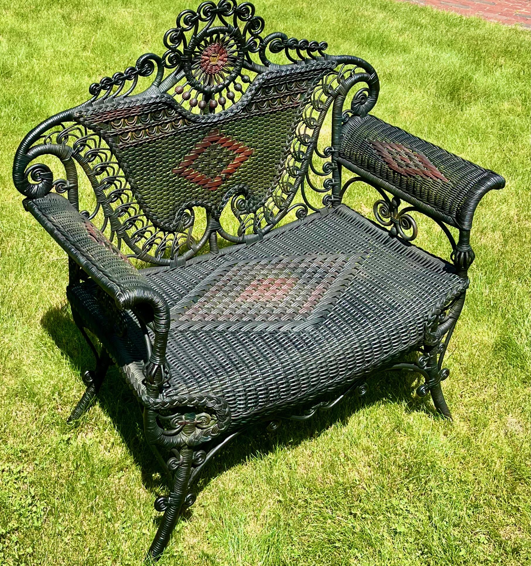 An Elaborate Wicker Reception Chair For Sale 3