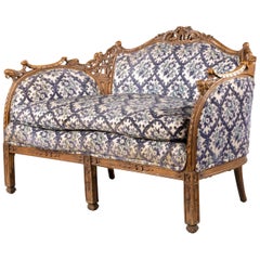 Elaborately Carved Early 20th Century 2-Seat Settee