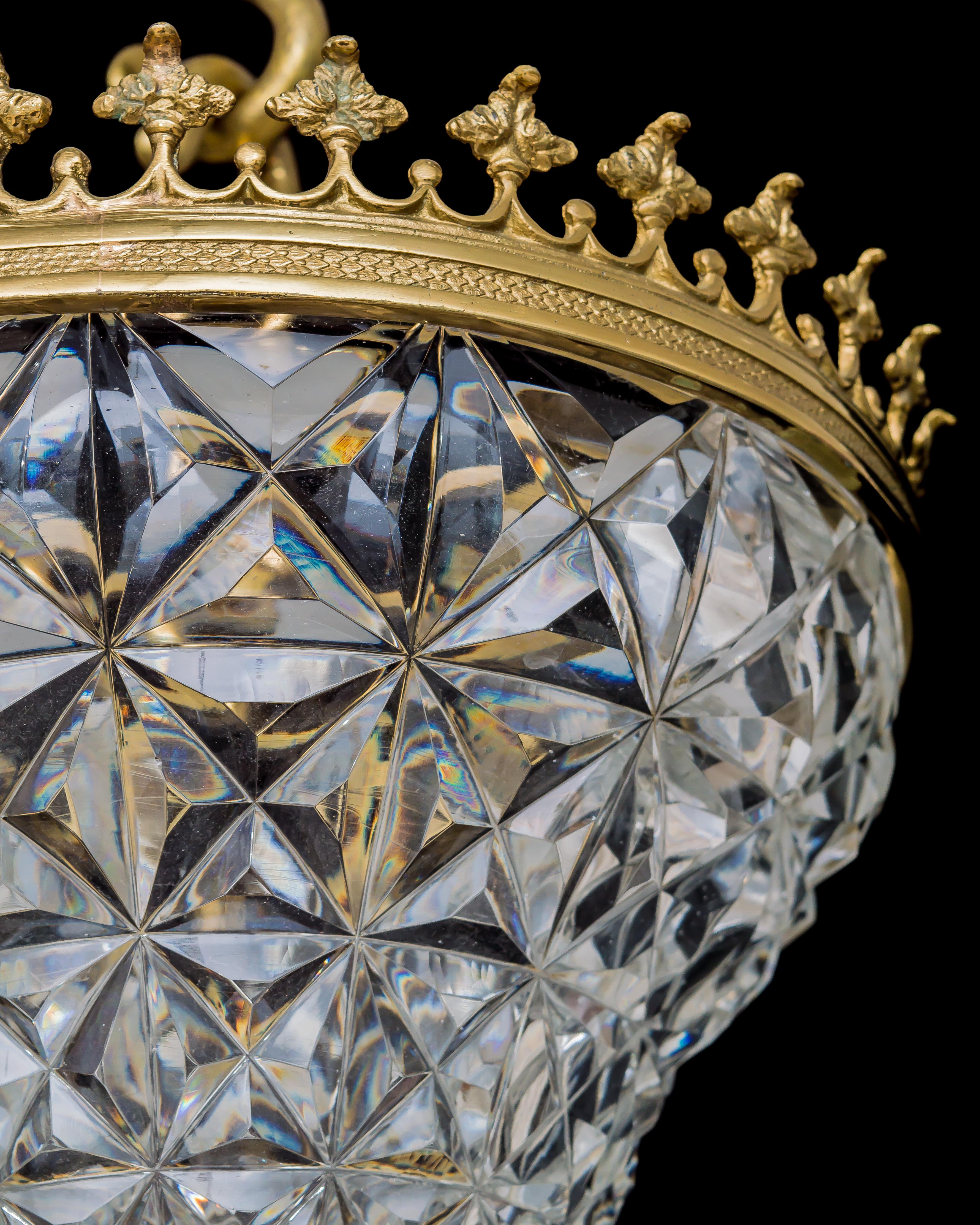 Early 20th Century Elaborately Cut Victorian Bowl Light For Sale