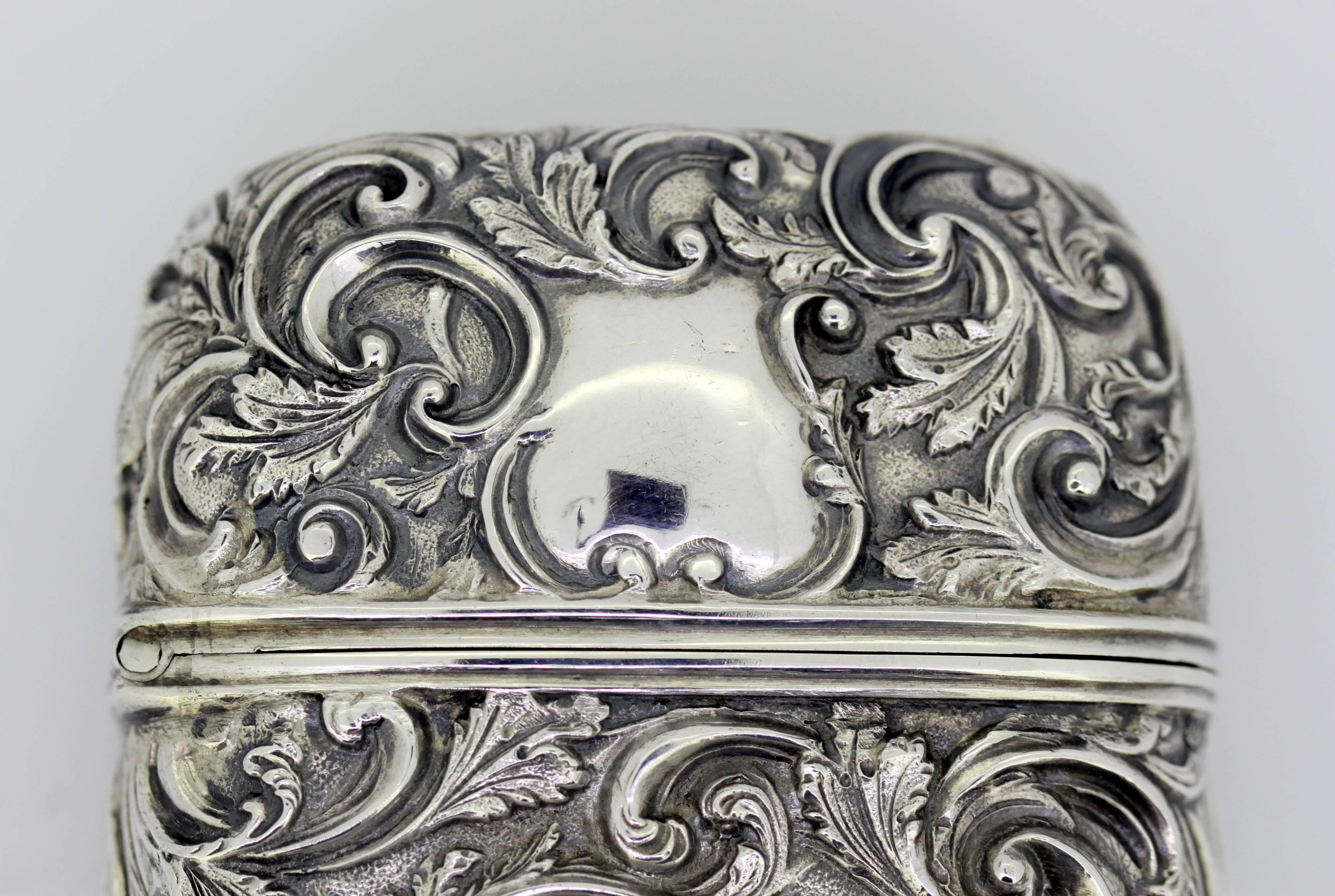 Elaborately Engraved Victorian Silver Case with Hunting Scene, Roberts & Belk 2