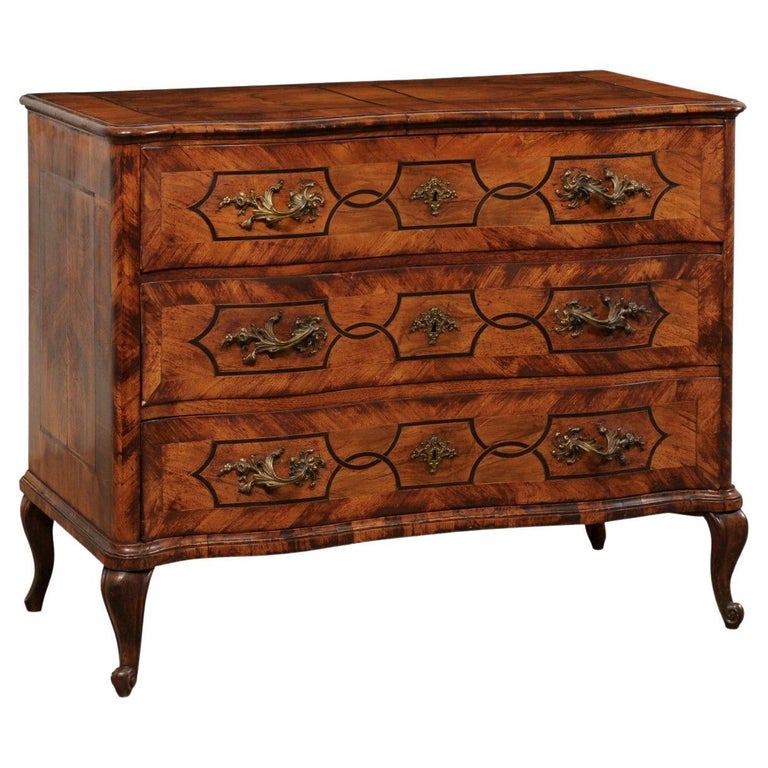 Elegant 18th C. Italian Late Rococo Style Chest W/Beautiful Book-Match ...