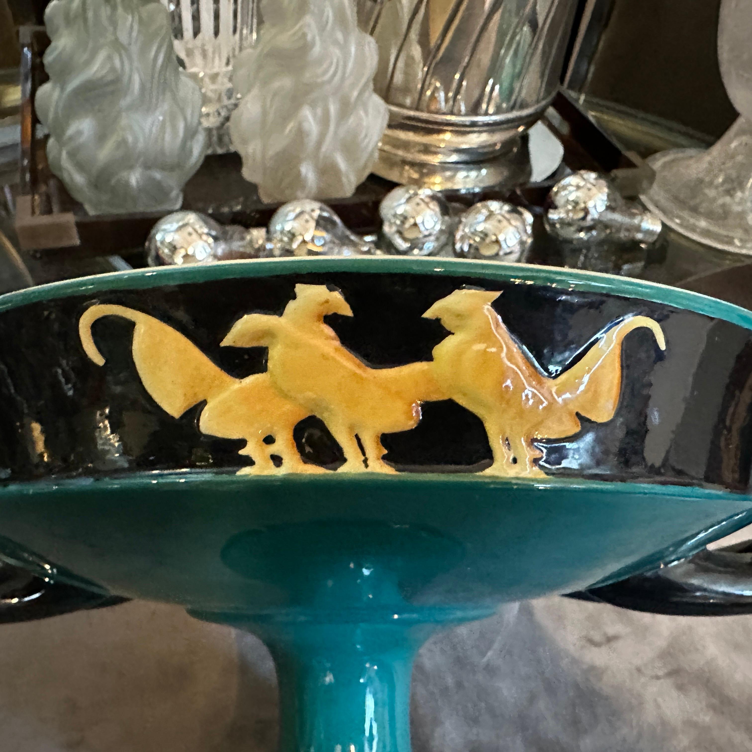 Elegante centro de mesa de cerámica italiana estilo Art Déco Gio Ponti de los años 30, de Vibi en Excelente estado para la venta en Aci Castello, IT