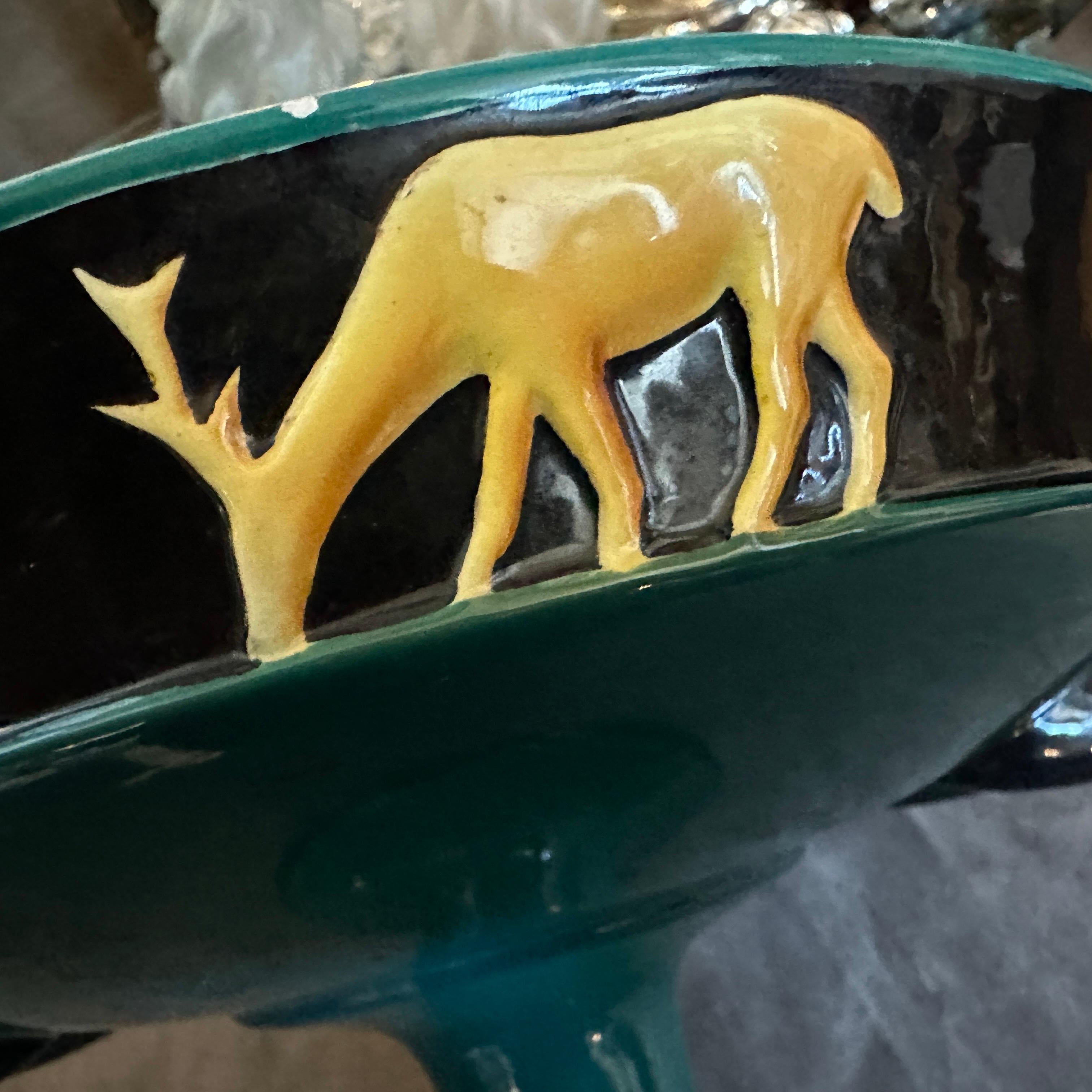 Elegante centro de mesa de cerámica italiana estilo Art Déco Gio Ponti de los años 30, de Vibi siglo XX en venta