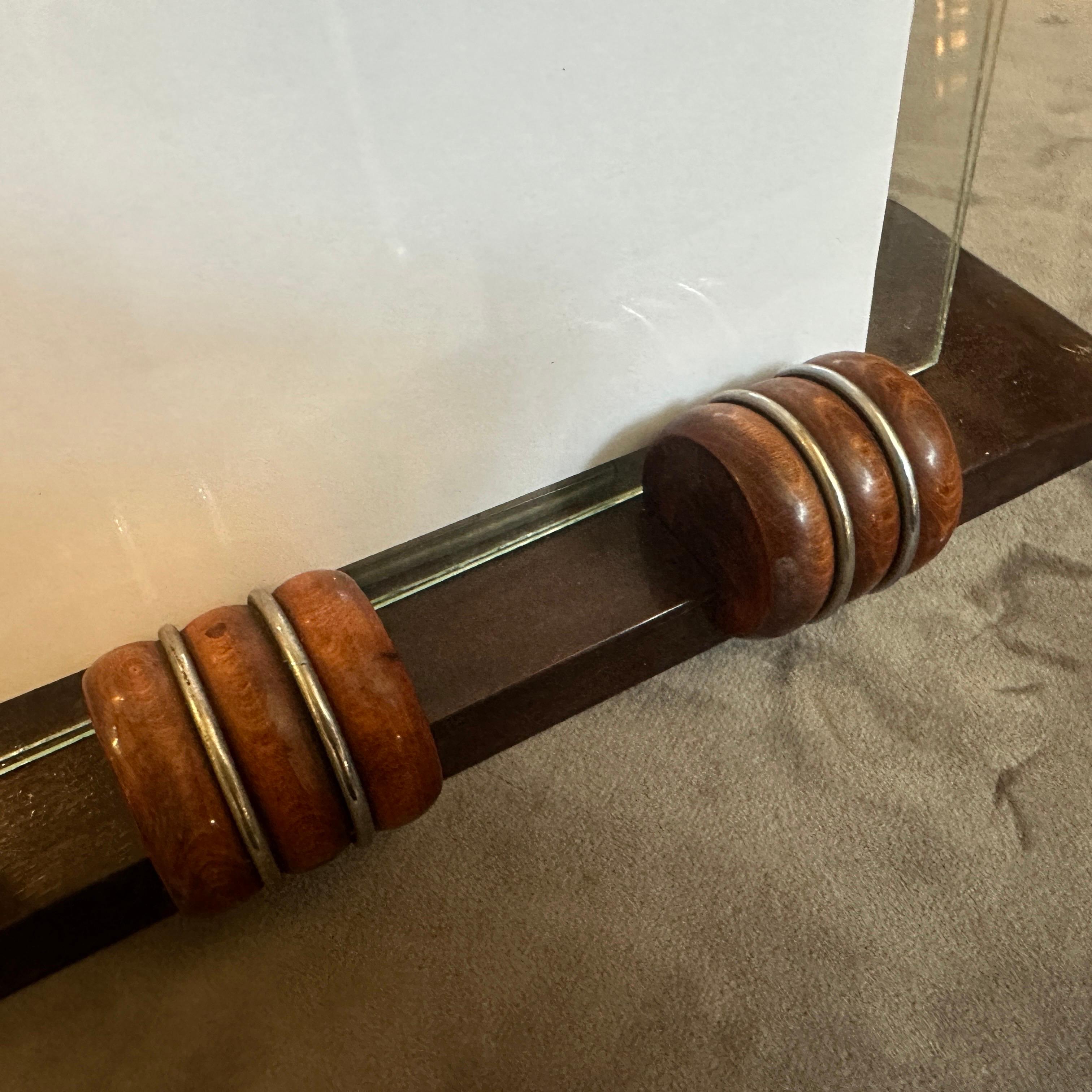 An Elegant 1930s Art Deco Wood and Chromed Metal French Picture Frame For Sale 9