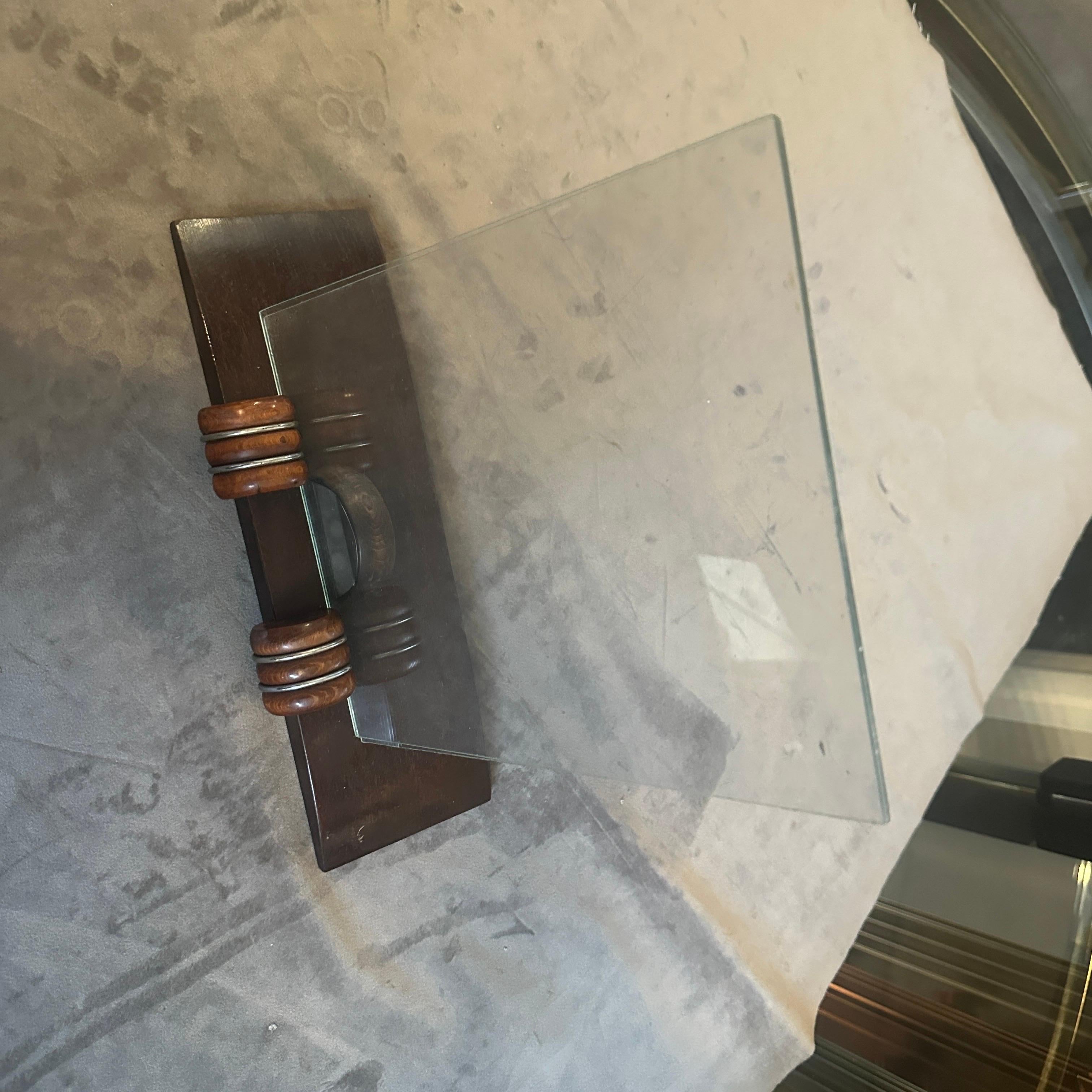 An Elegant 1930s Art Deco Wood and Chromed Metal French Picture Frame For Sale 3