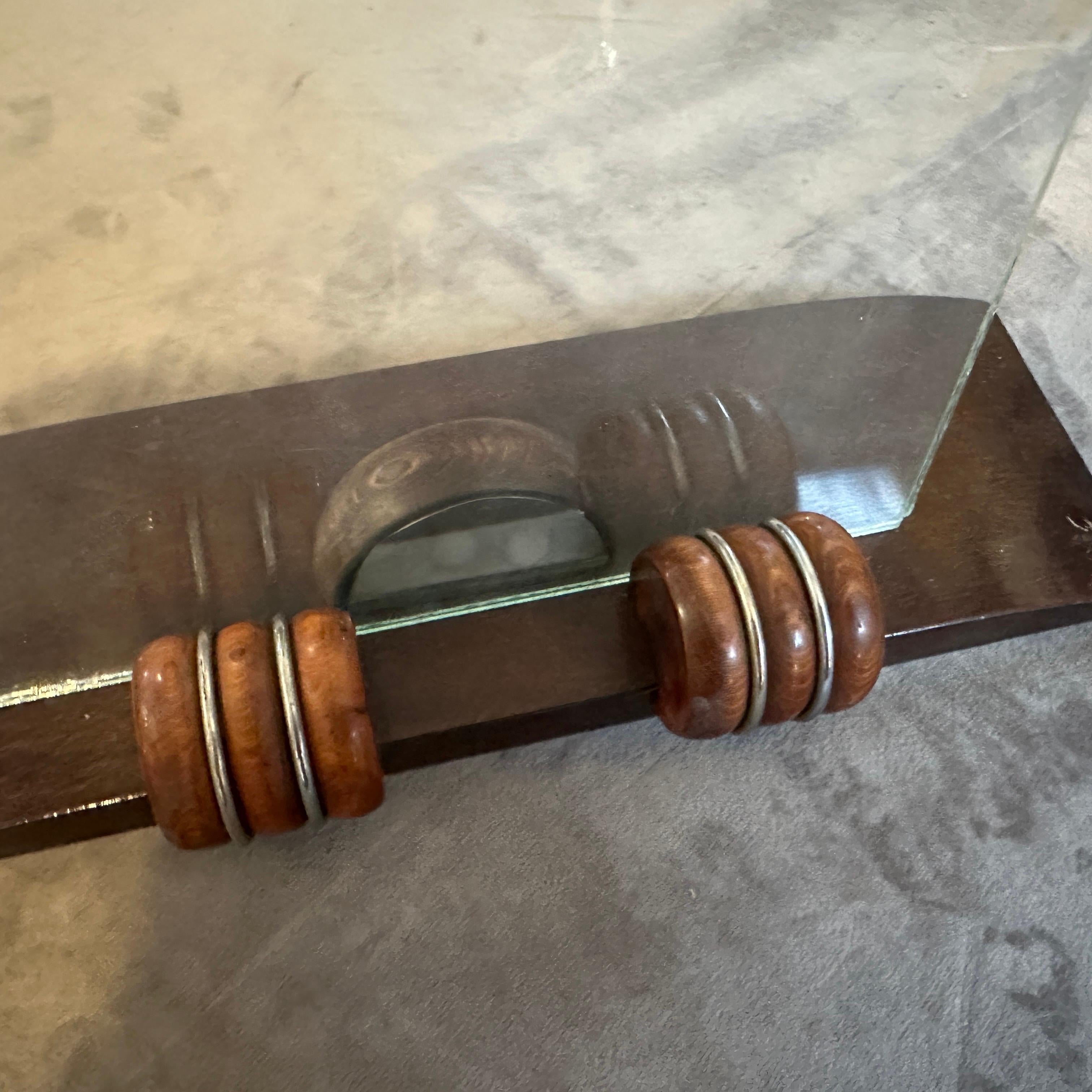 An Elegant 1930s Art Deco Wood and Chromed Metal French Picture Frame For Sale 4