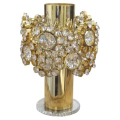 Elegant 1960s Austrian Brass and Glass Crystal Table Lamp by J.L. Lobmeyr