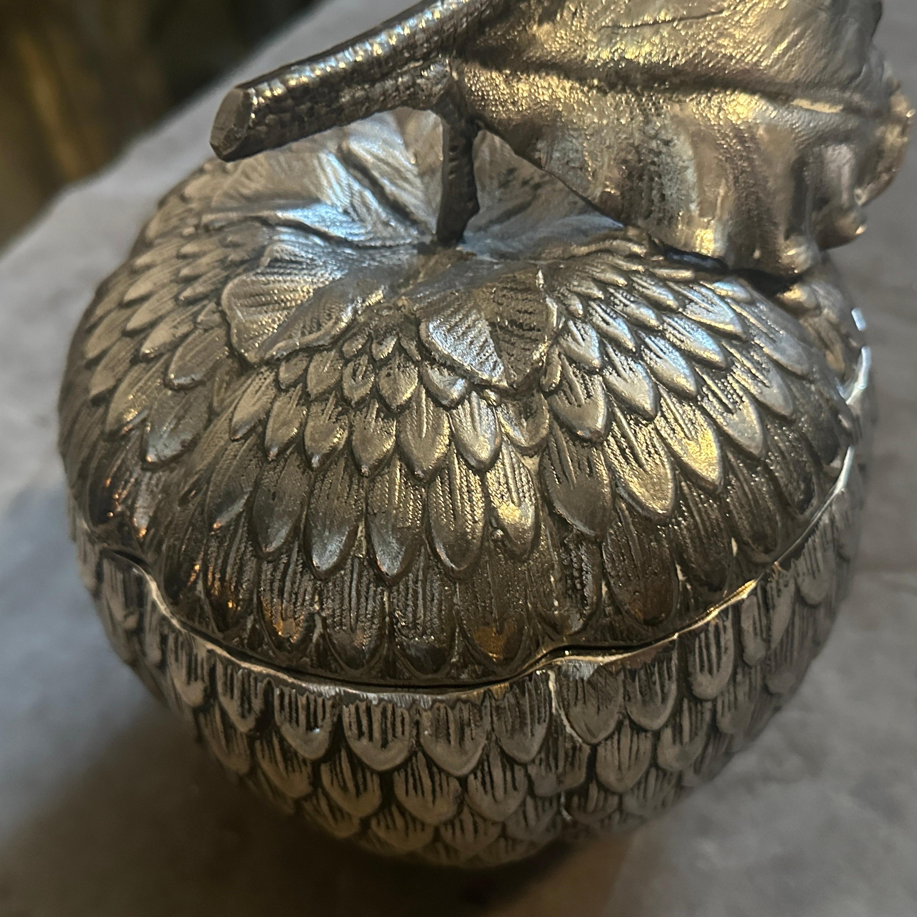 Italian An Elegant 1970s Modern Pewter Ice Bucket made in Italy by Mauro Manetti For Sale