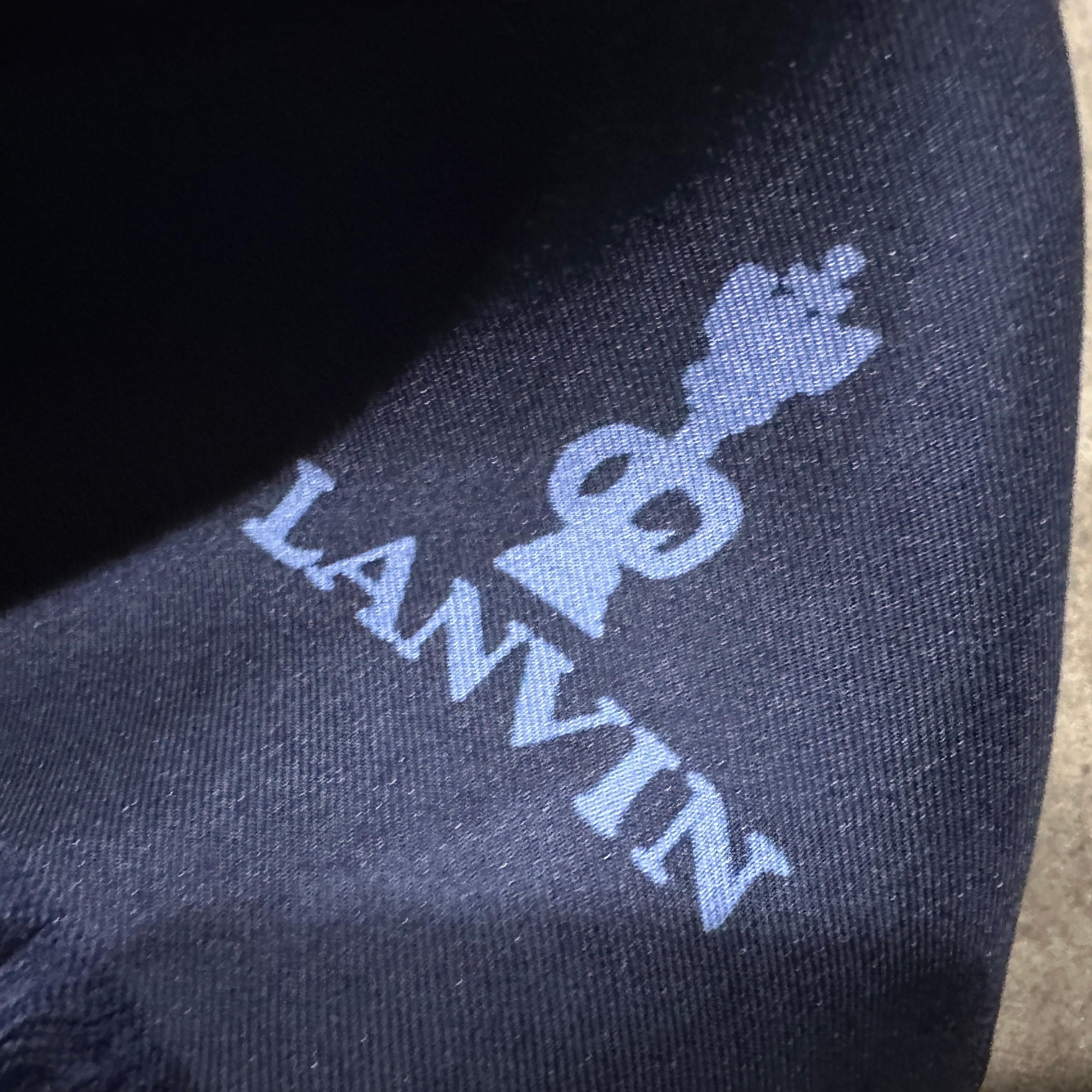 An Elegant 1980s Blue and Yellow Silk Scarf by Pierre Lanvin For Sale 2