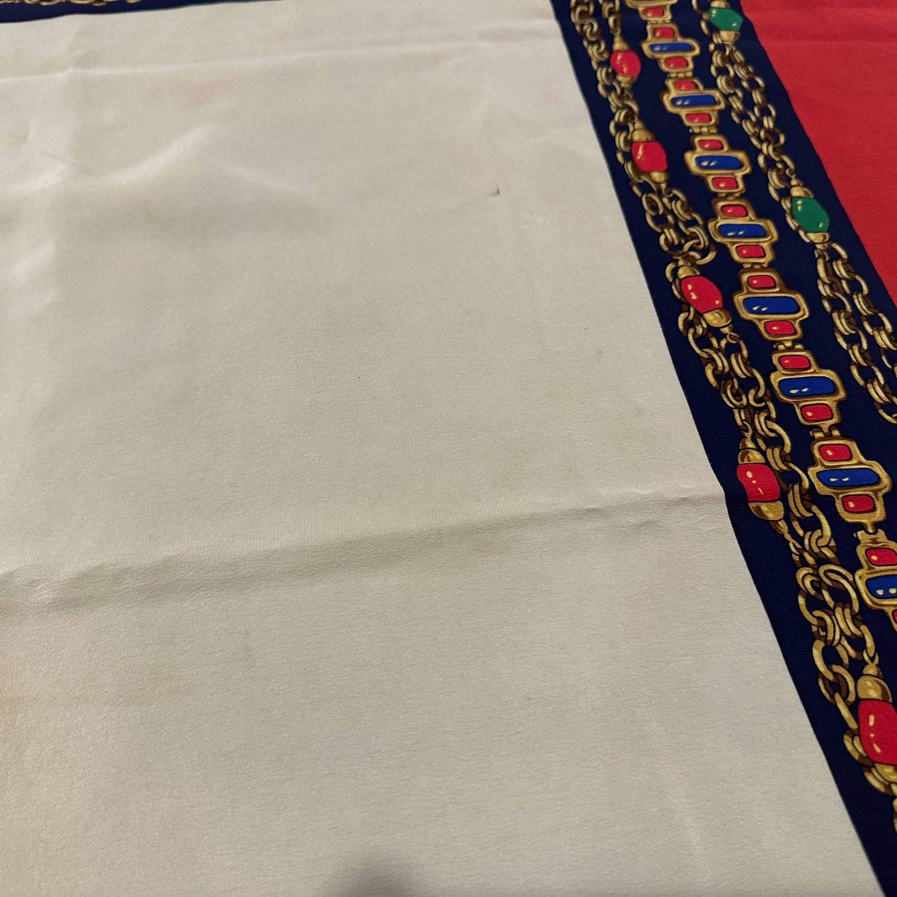 An elegant 1980s Silk French Carré Scarf by Chanel en vente 5