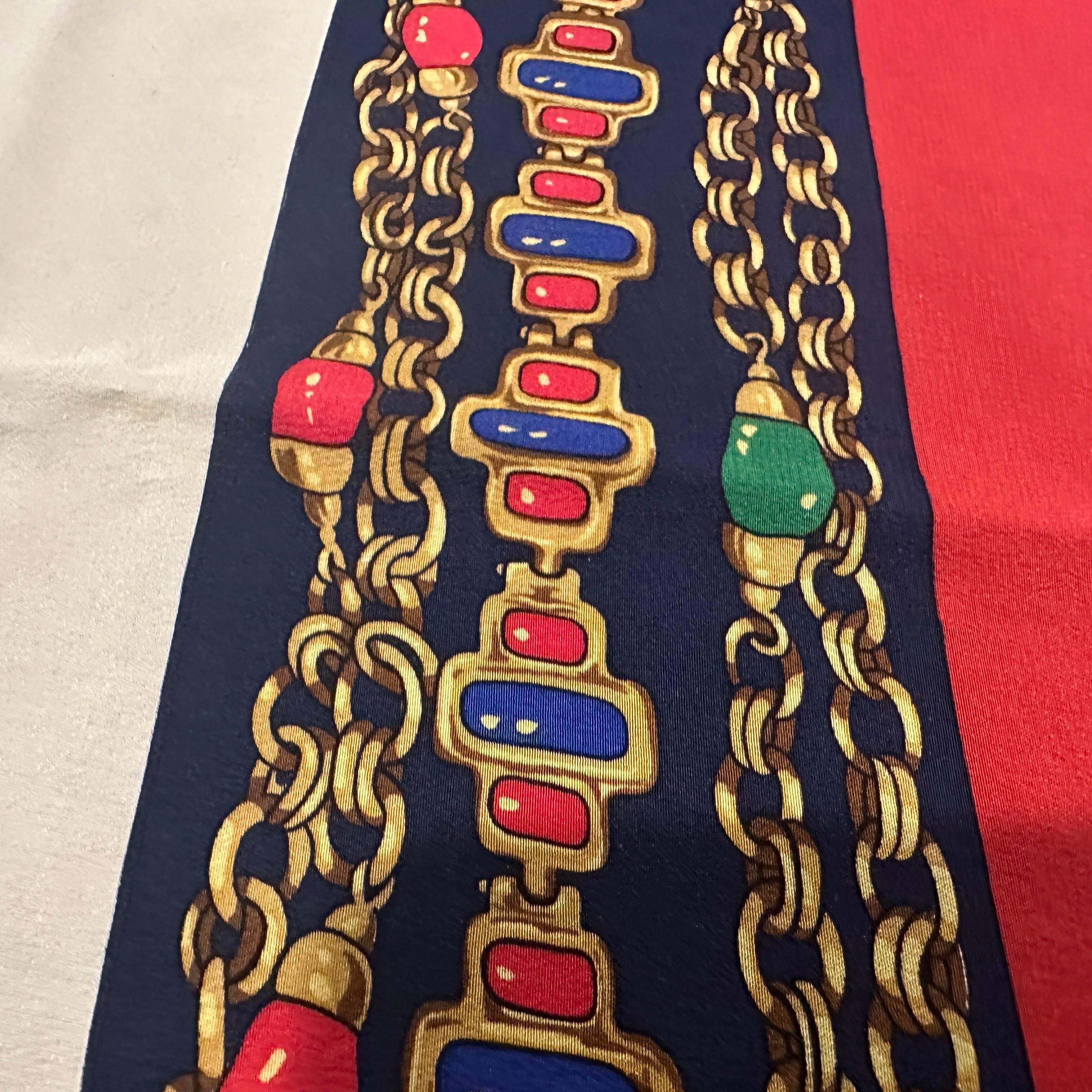 An elegant 1980s Silk French Carré Scarf by Chanel Unisexe en vente