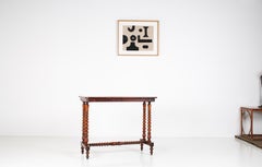 An elegant 19th Century Figured Walnut Bobbin Leg Stretcher Side Table