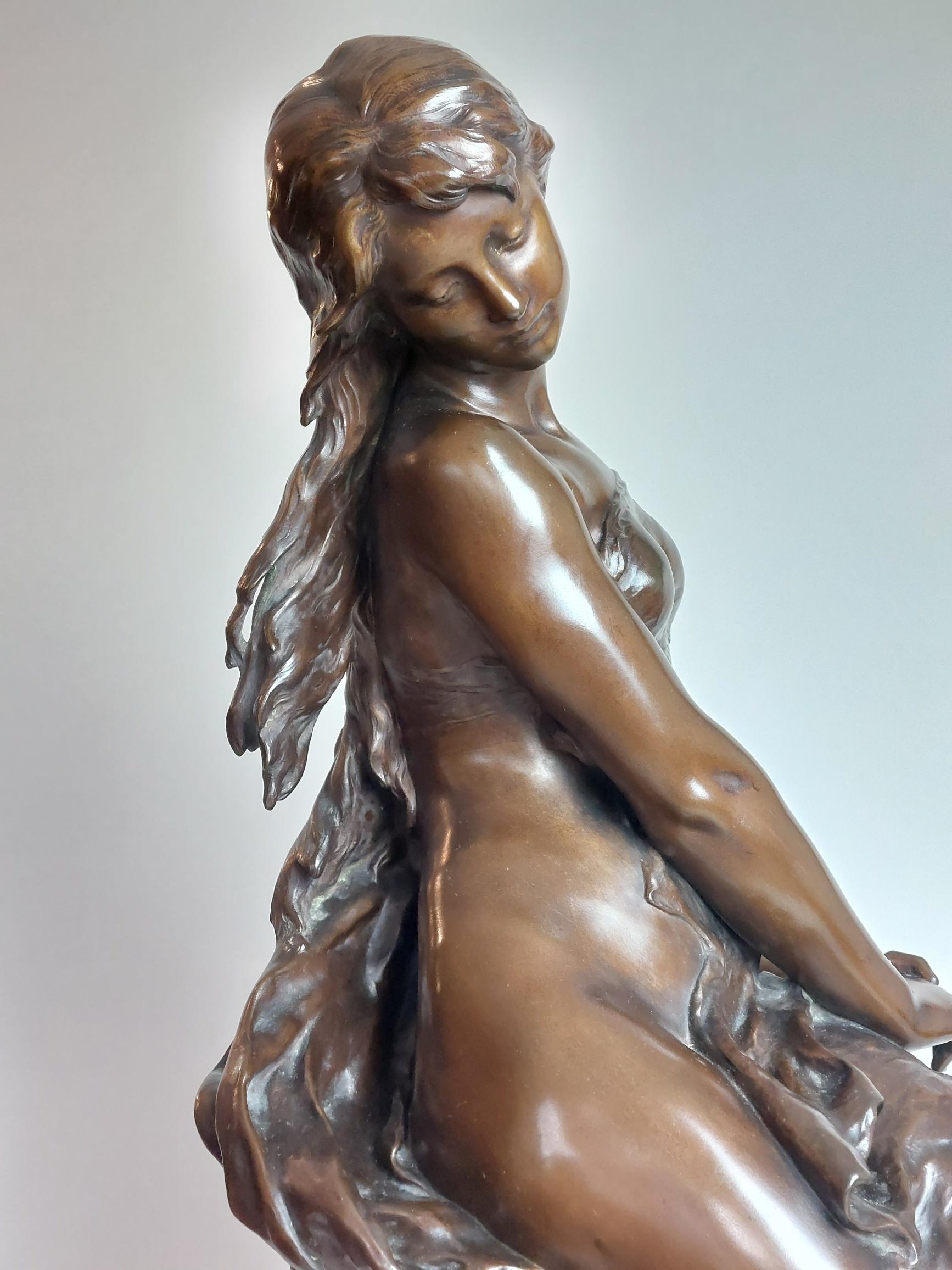 Elegant 19th Century French Bronze Titled ‘Summer’ Signed Math Moreau For Sale 5