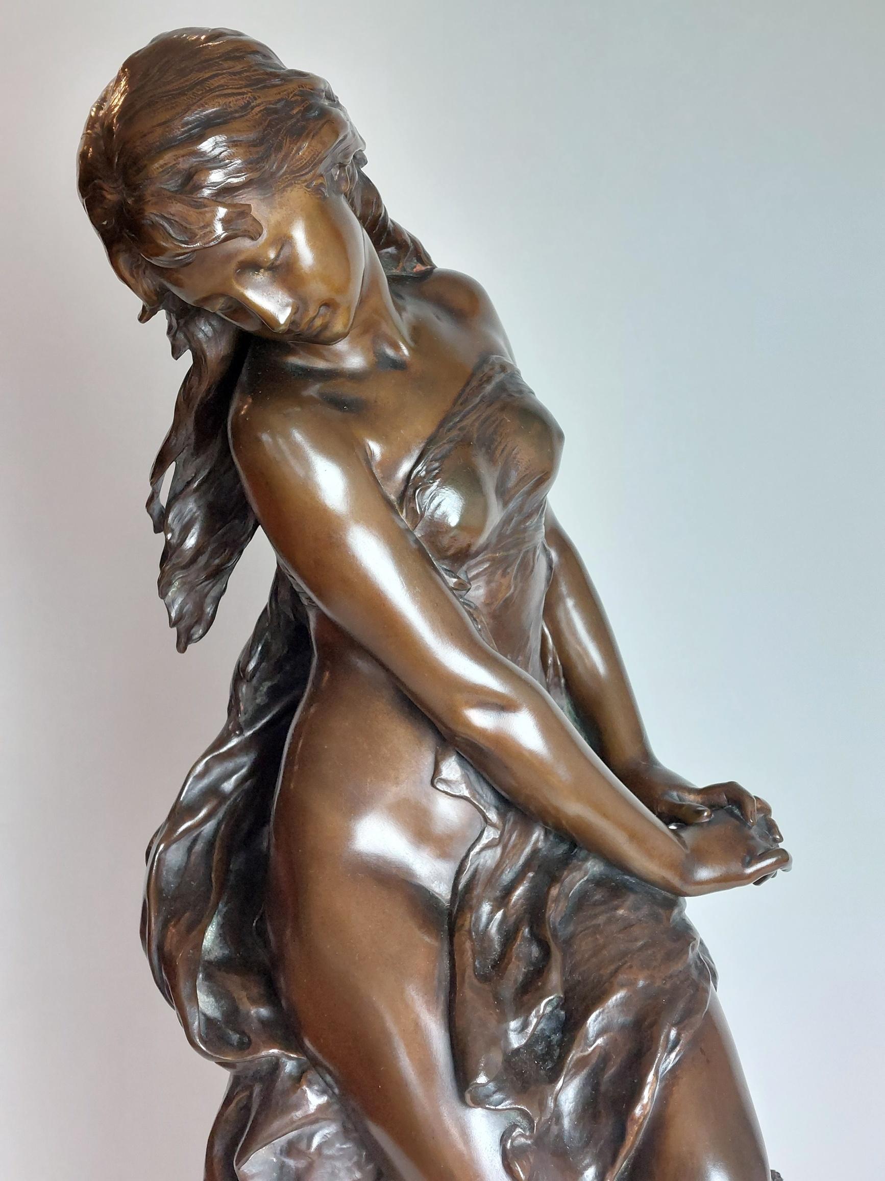 Elegant 19th Century French Bronze Titled ‘Summer’ Signed Math Moreau For Sale 6
