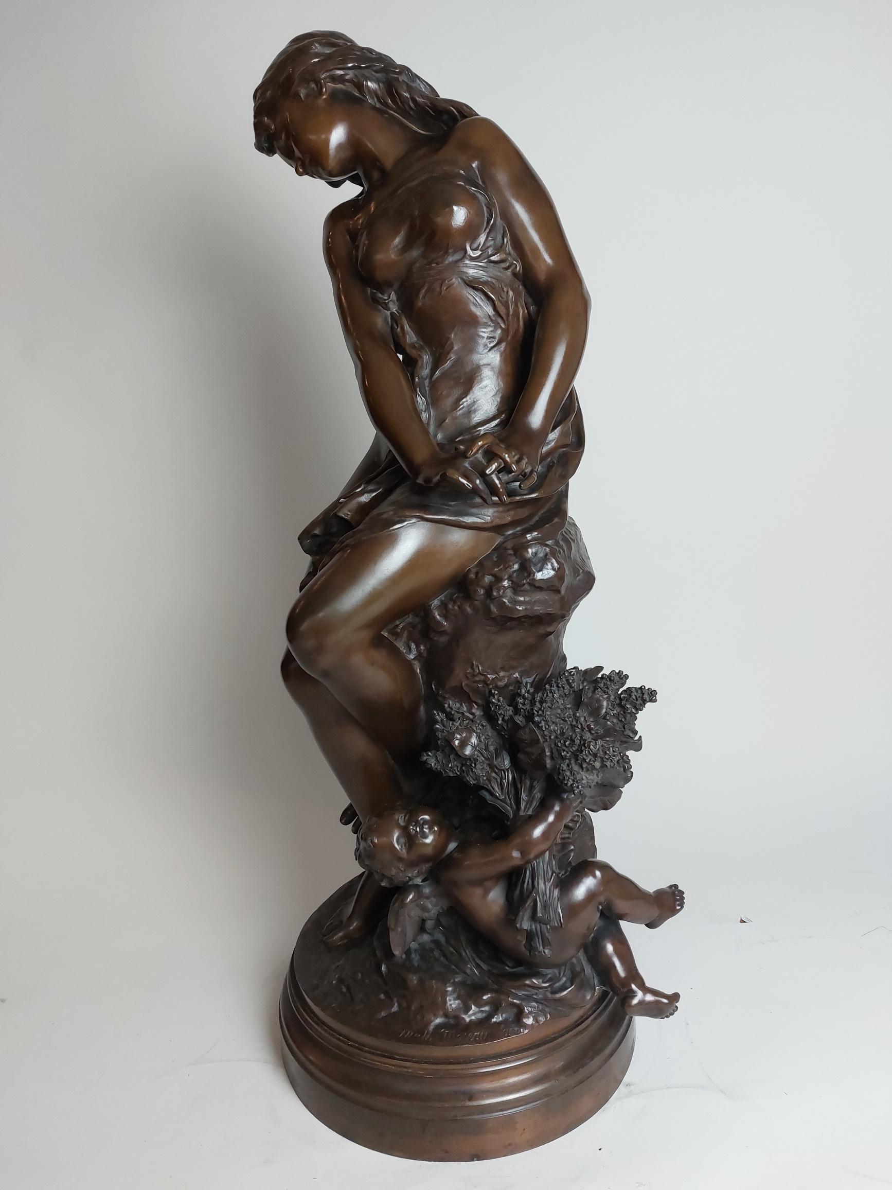 Renaissance Revival Elegant 19th Century French Bronze Titled ‘Summer’ Signed Math Moreau For Sale