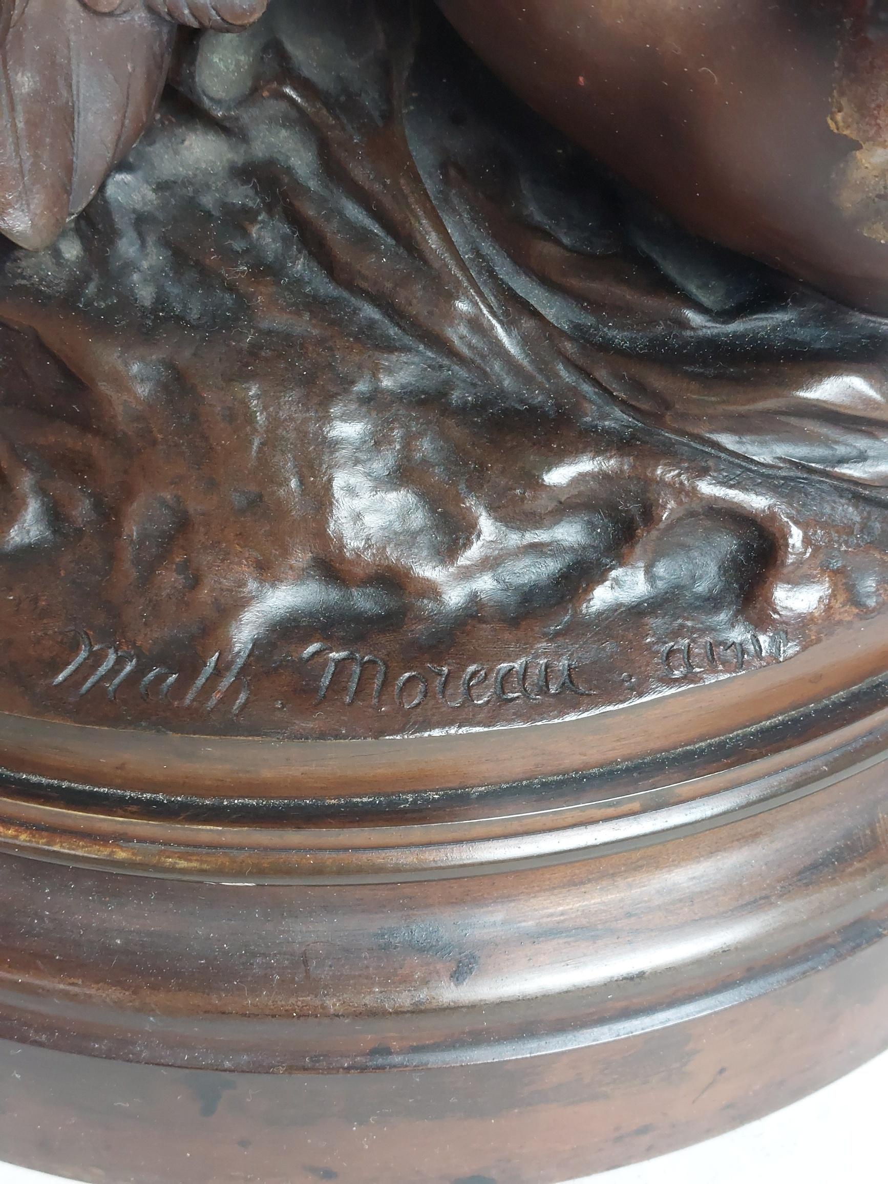 Elegant 19th Century French Bronze Titled ‘Summer’ Signed Math Moreau For Sale 1