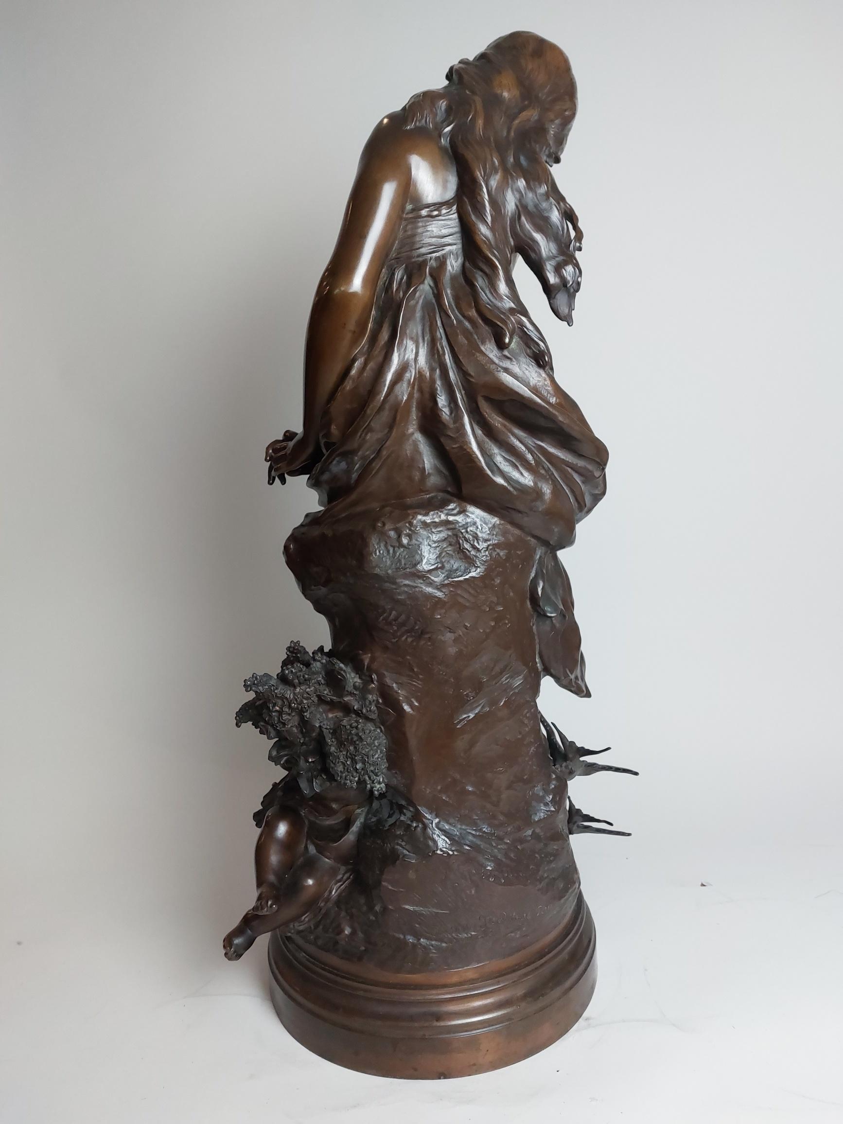 Elegant 19th Century French Bronze Titled ‘Summer’ Signed Math Moreau For Sale 2