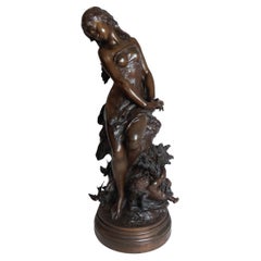 Elegant 19th Century French Bronze Titled ‘Summer’ Signed Math Moreau