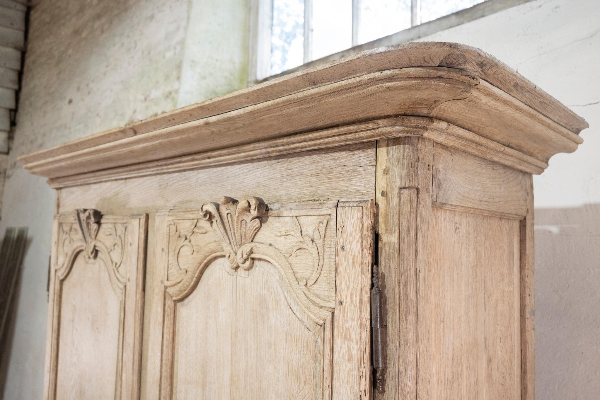 Elegant 19th-Century French Oak Normandy Marriage Armoire 4
