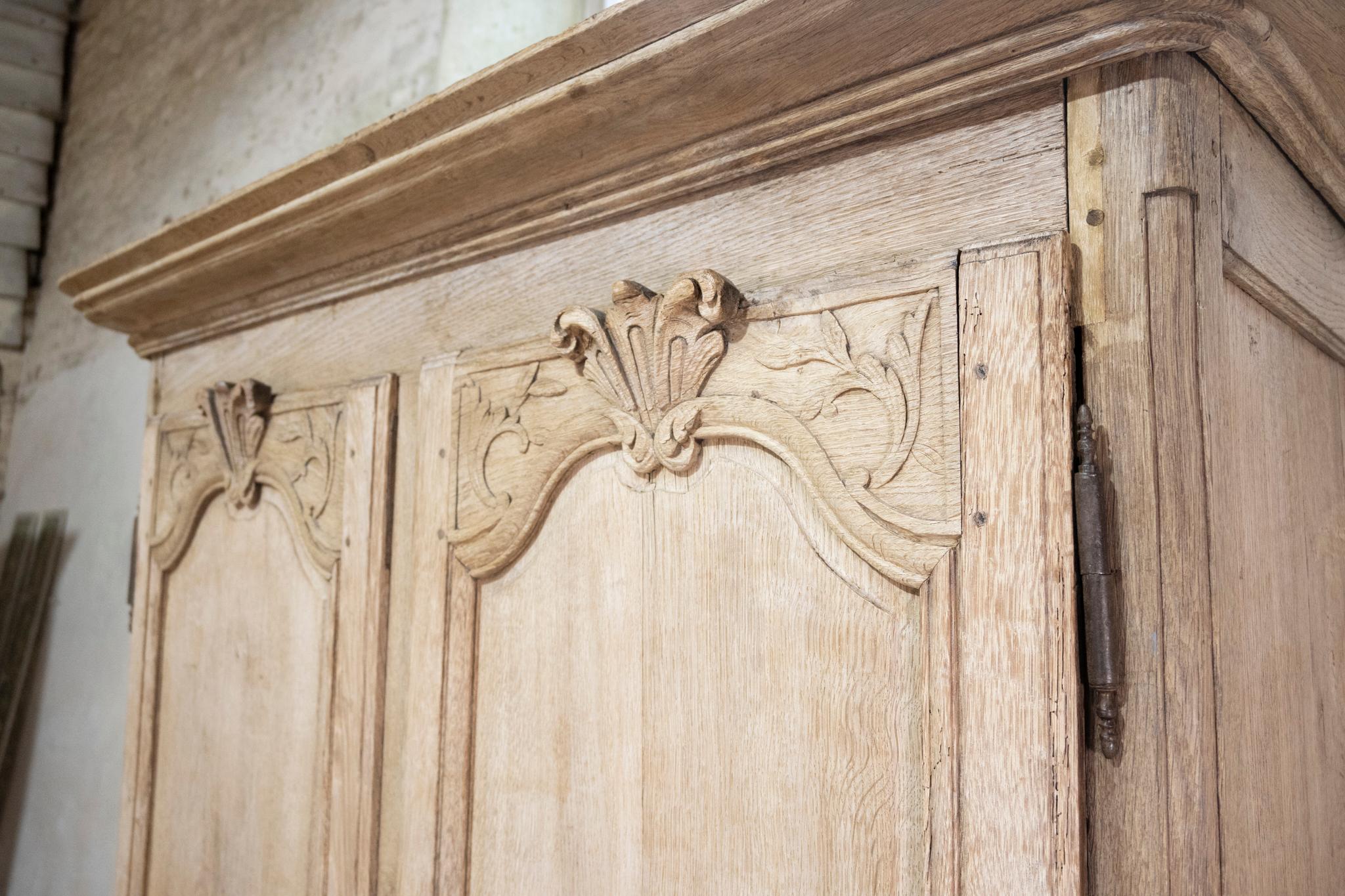 Elegant 19th-Century French Oak Normandy Marriage Armoire 5