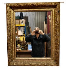 19th Century French Provincial Gilt Wall Mirror with Moulded Frame