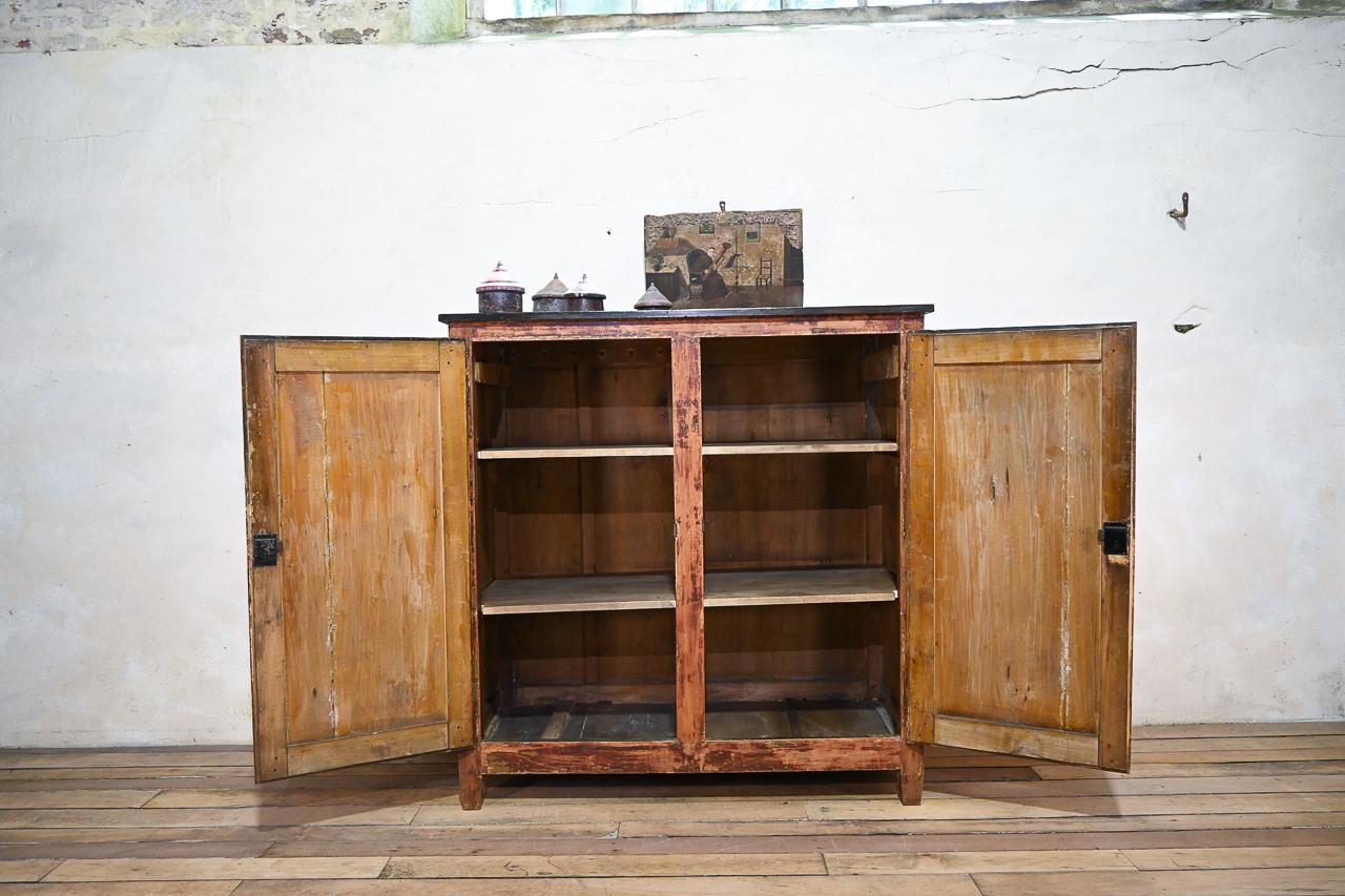 A Tall Large 'square' 19th Century French Painted Fruitwood Cupboard - Sideboard 12