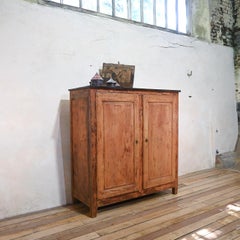 A Tall Large 'square' 19th Century French Painted Fruitwood Cupboard - Sideboard