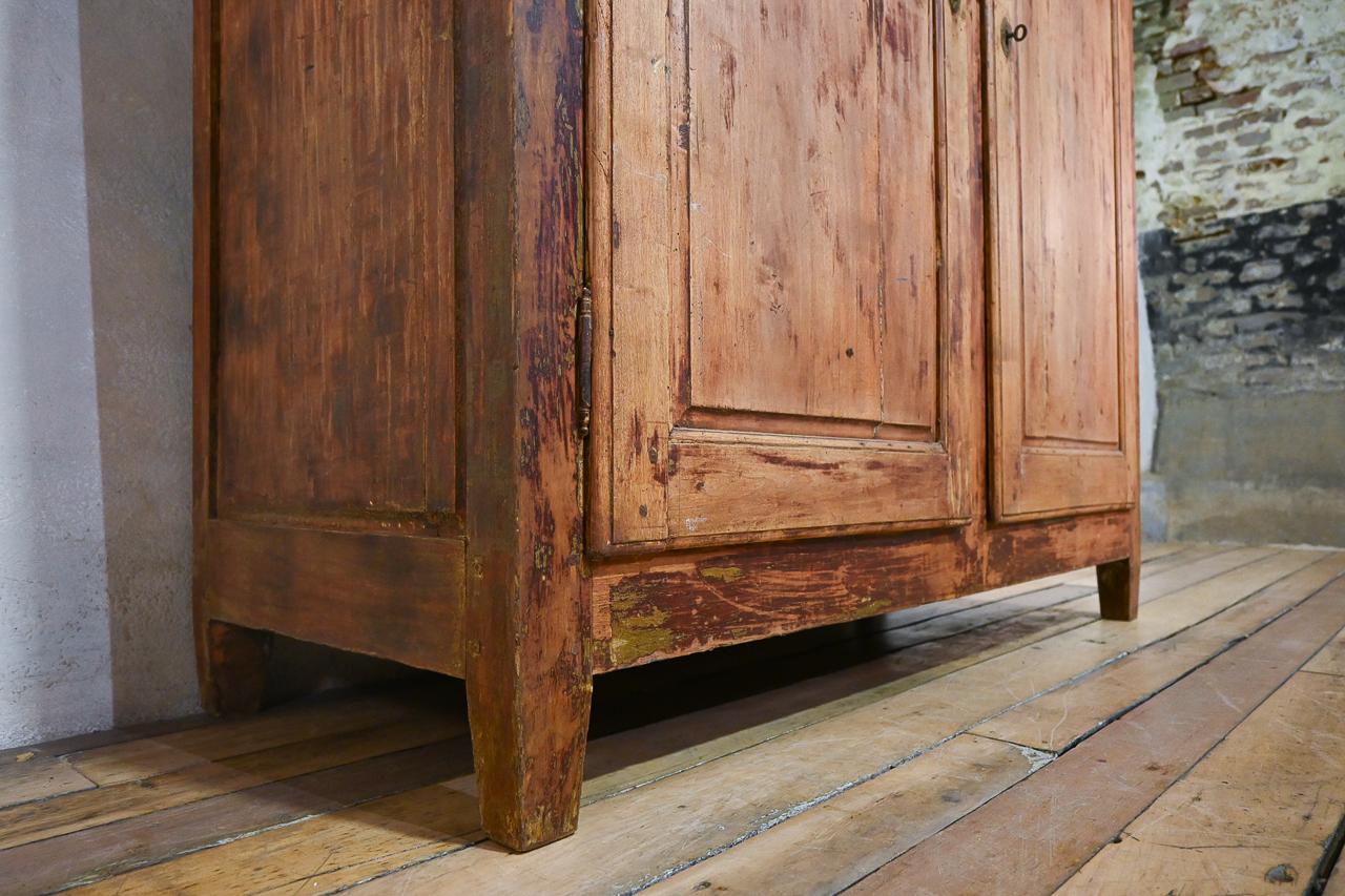 A Tall Large 'square' 19th Century French Painted Fruitwood Cupboard - Sideboard 2