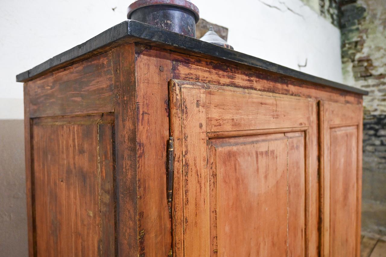 A Tall Large 'square' 19th Century French Painted Fruitwood Cupboard - Sideboard 3