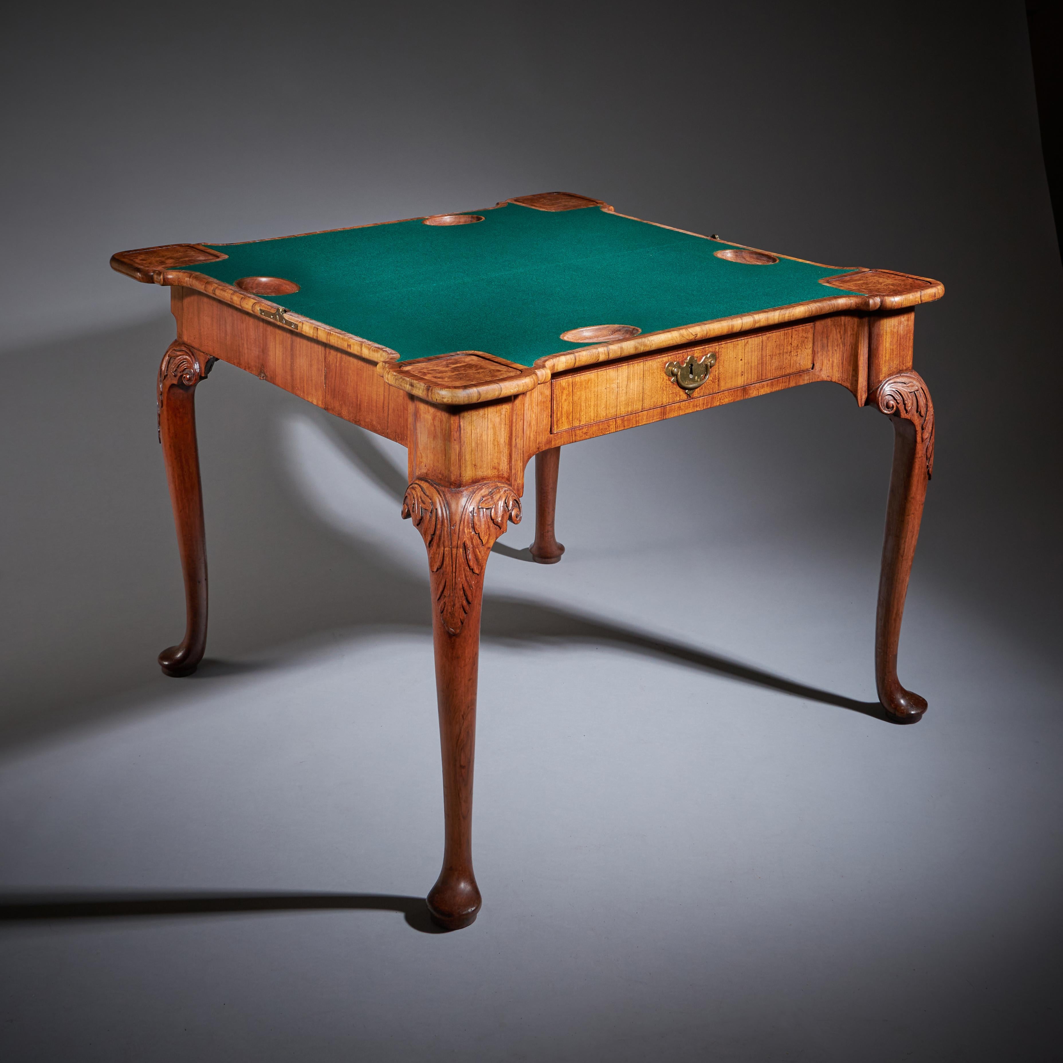 An Elegant and Rare George II Pollard Oak and Walnut Card Table, Circa 1740 For Sale 7