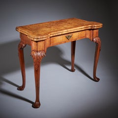 An Elegant and Rare George II Pollard Oak and Walnut Card Table, Circa 1740