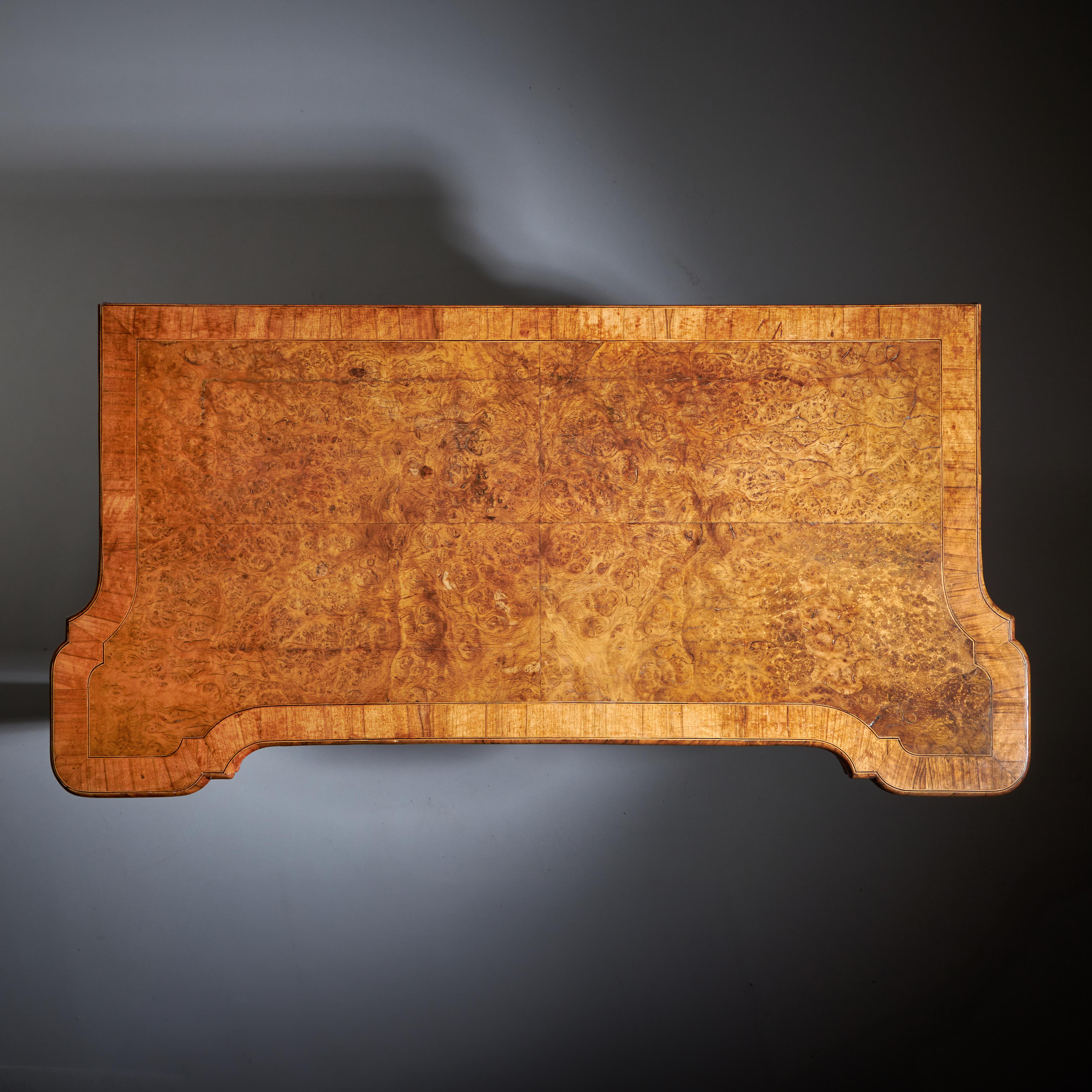 18th Century and Earlier An Elegant and Rare George II Pollard Oak and Walnut Card Table, Circa 1740 For Sale