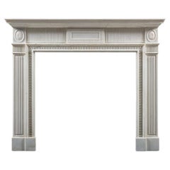 Eleganter, architektonischer Kaminsims aus Bildhauermarmor, nach Sir John Soane